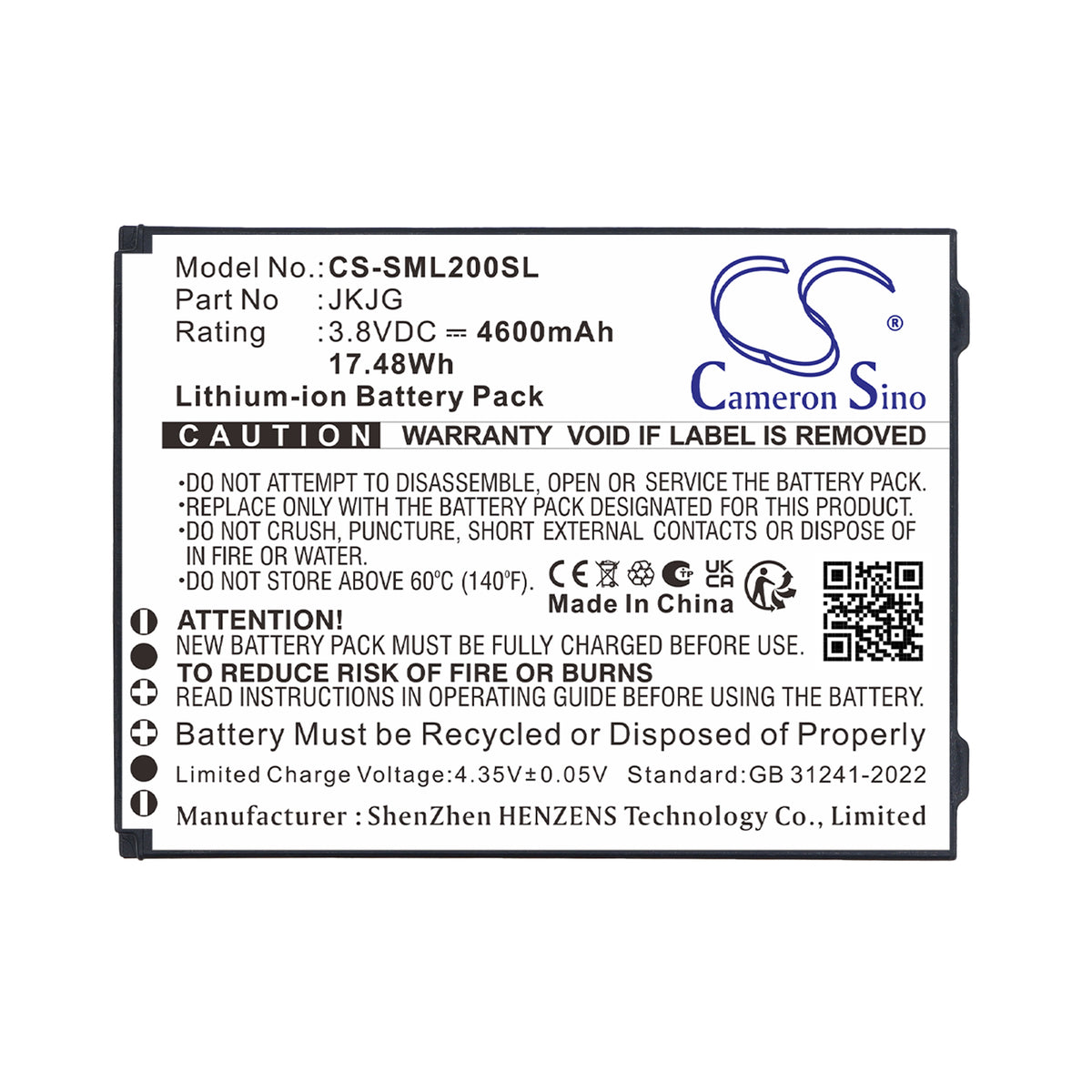 Replacement Battery for Sunmi L2K – Payment Terminal – 4600mAh / 3.8V