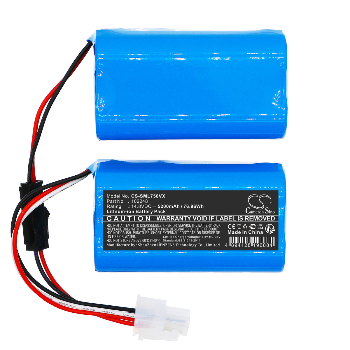 Replacement Battery for Symbo Laserbot 750 – Vacuum – 5200mAh / 14.8V