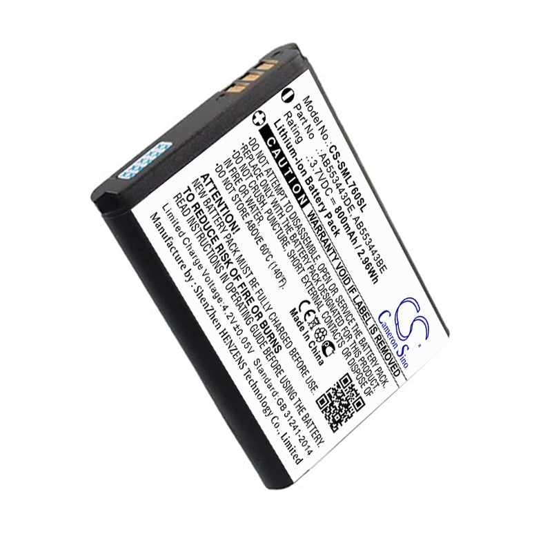 Replacement Battery for Samsung  SGH-L760 – Mobile, SmartPhone – 800mAh / 2.96Wh / 3.7V