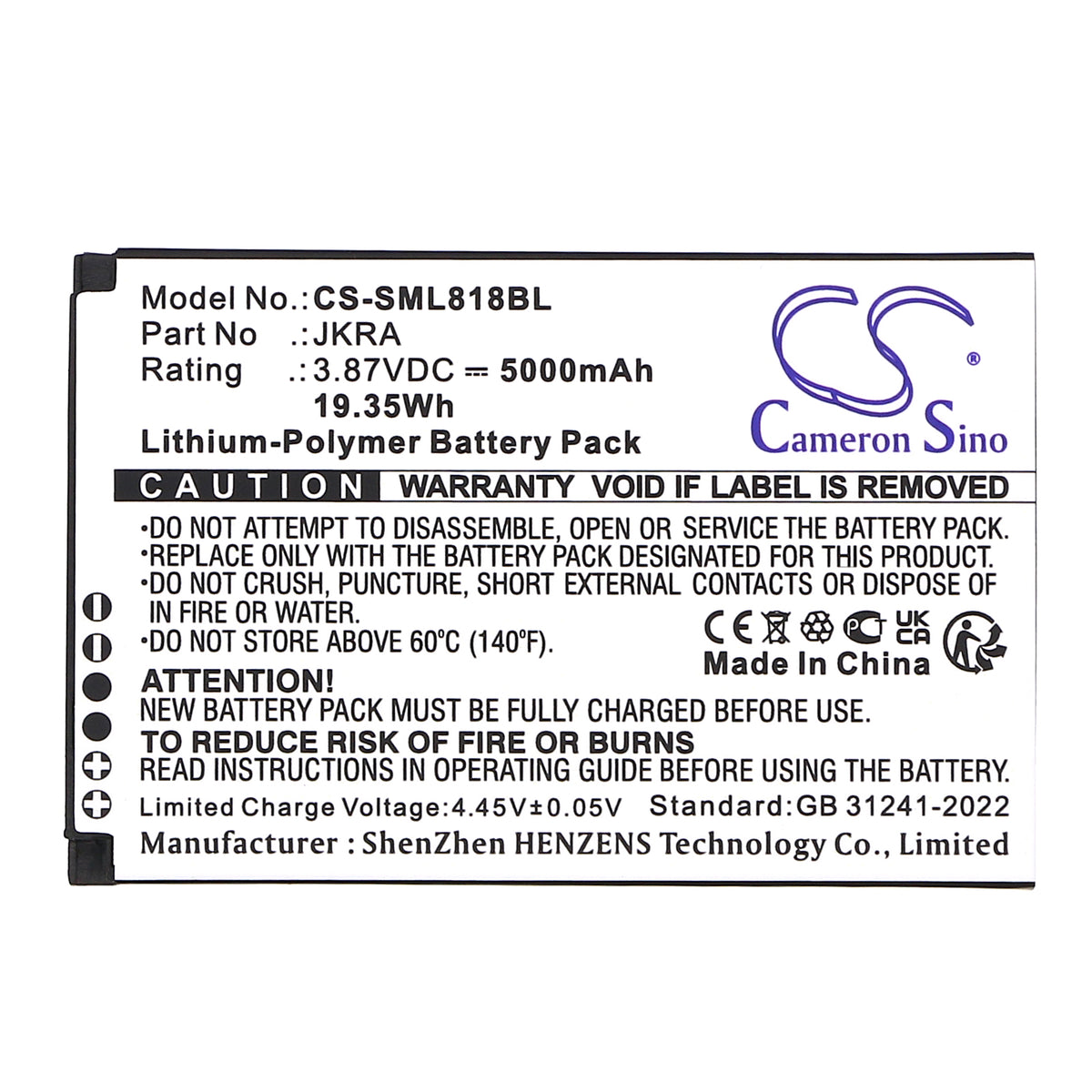 Replacement Battery for Geenk | Sunmi G3 – Payment Terminal – 5000mAh / 3.87V