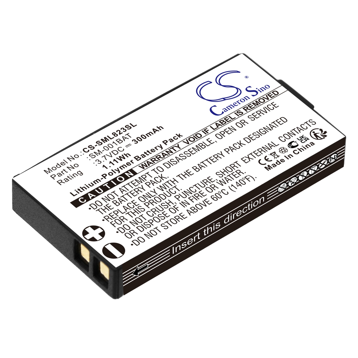 Replacement Battery for Simolio SM-823 – Wireless Headset – 300mAh / 3.7V - image 1