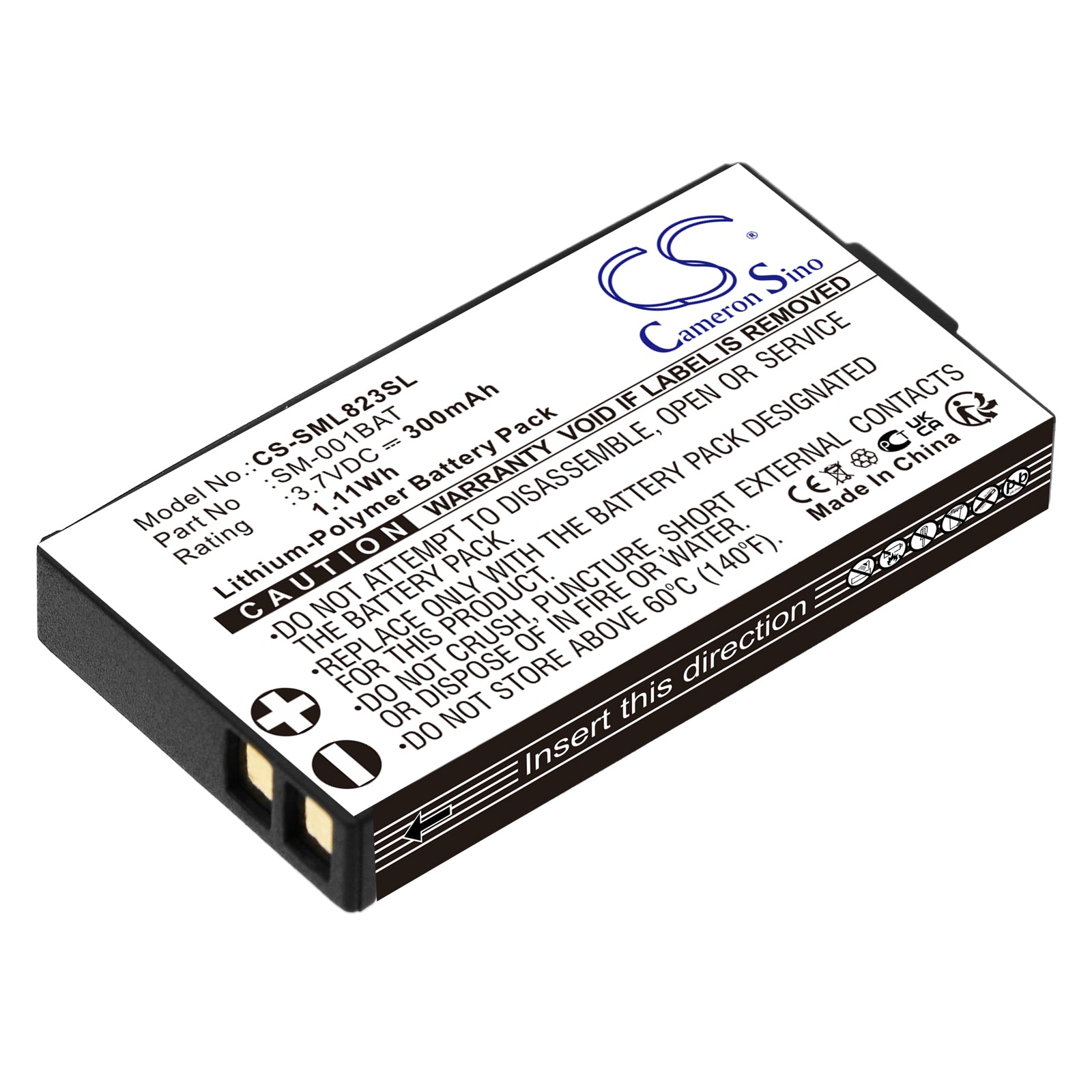 Replacement Battery for Simolio SM-823 – Wireless Headset – 300mAh / 3.7V - image 1