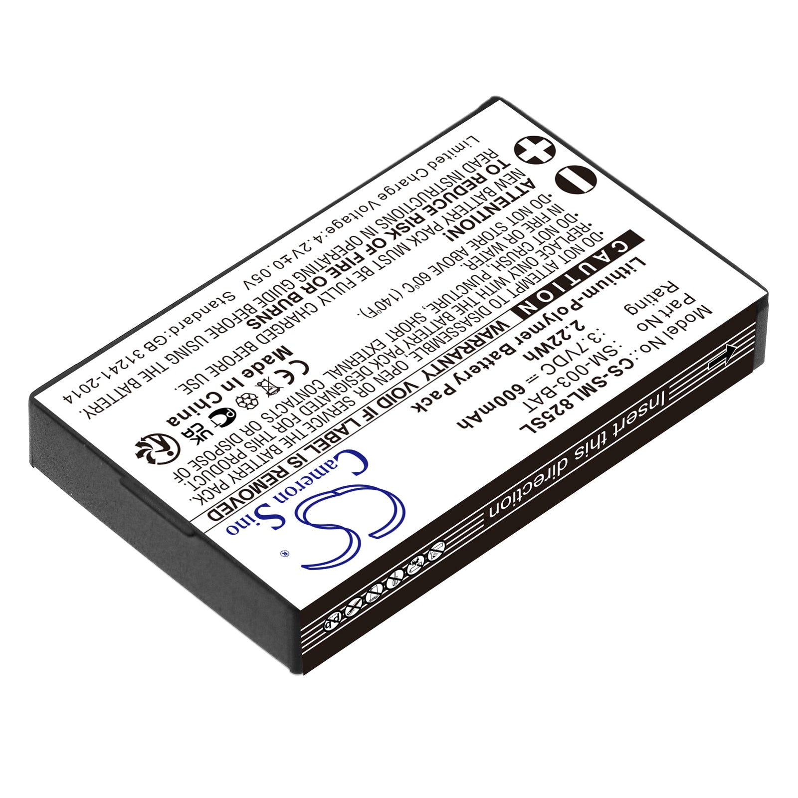 Replacement Battery for Simolio BIG OVER EAR wireless TV headset SM-825D Pro – Wireless Headset – 600mAh / 3.7V - image 2