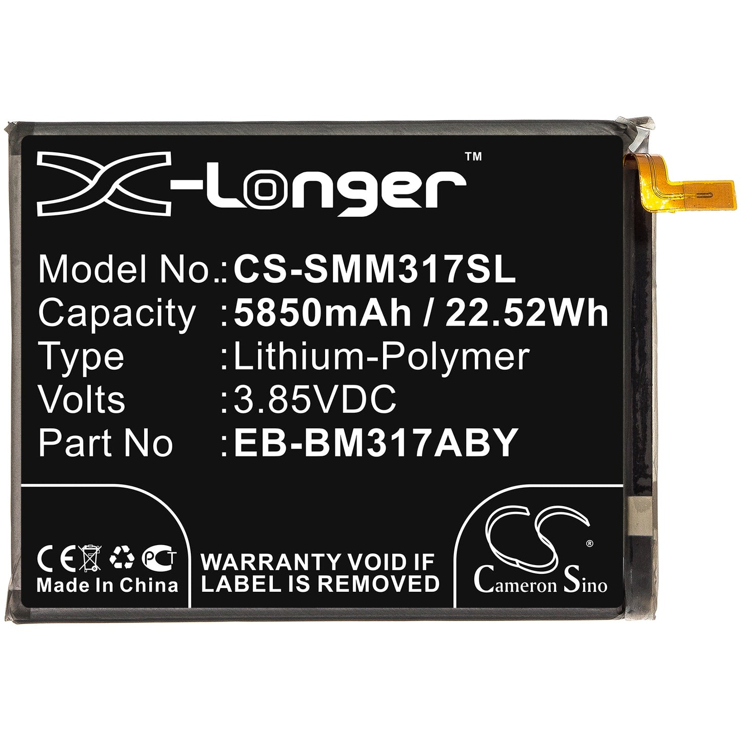 Replacement Battery for Samsung  Galaxy M31 – Mobile, SmartPhone – 5850mAh / 22.52Wh / 3.85V
