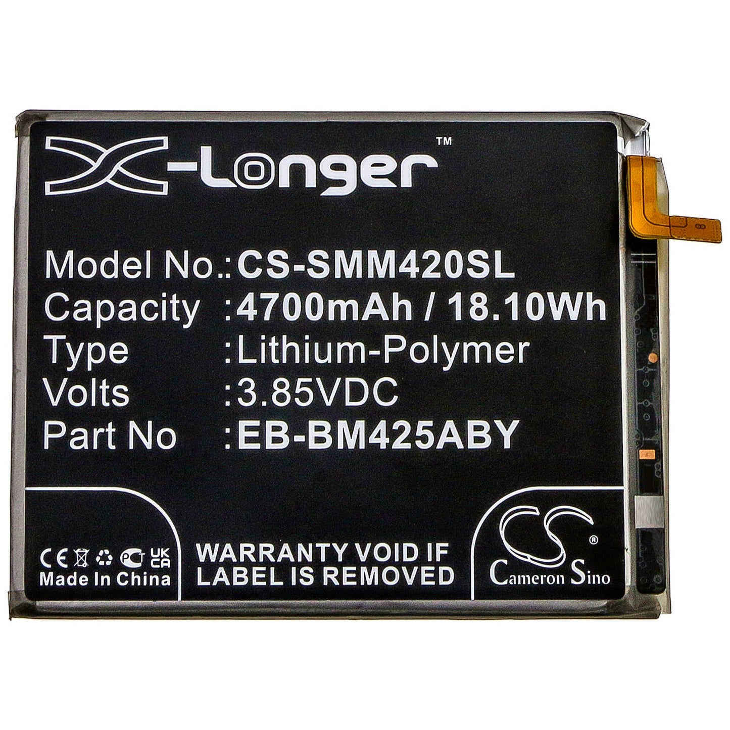 Replacement Battery for Samsung  Galaxy M42 – Mobile, SmartPhone – 4700mAh / 18.10Wh / 3.85V