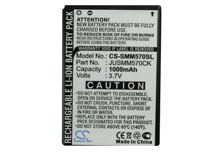 Replacement Battery for Samsung  Acclaim M920 – Mobile, SmartPhone – 1000mAh / 3.70Wh / 3.7V
