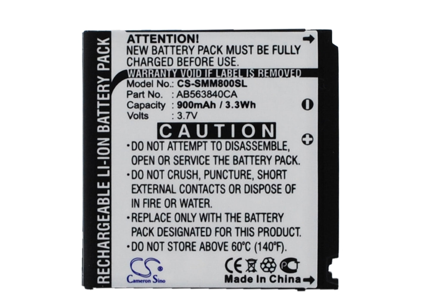 Replacement Battery for Samsung Instinct M800 – Mobile, SmartPhone – 900mAh / 3.7V - image 1