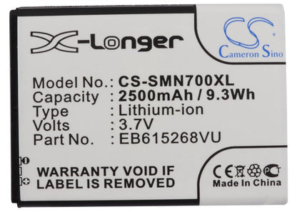 Replacement Battery for T-Mobile  Galaxy Note – Mobile, SmartPhone – 2500mAh / 9.25Wh / 3.7V