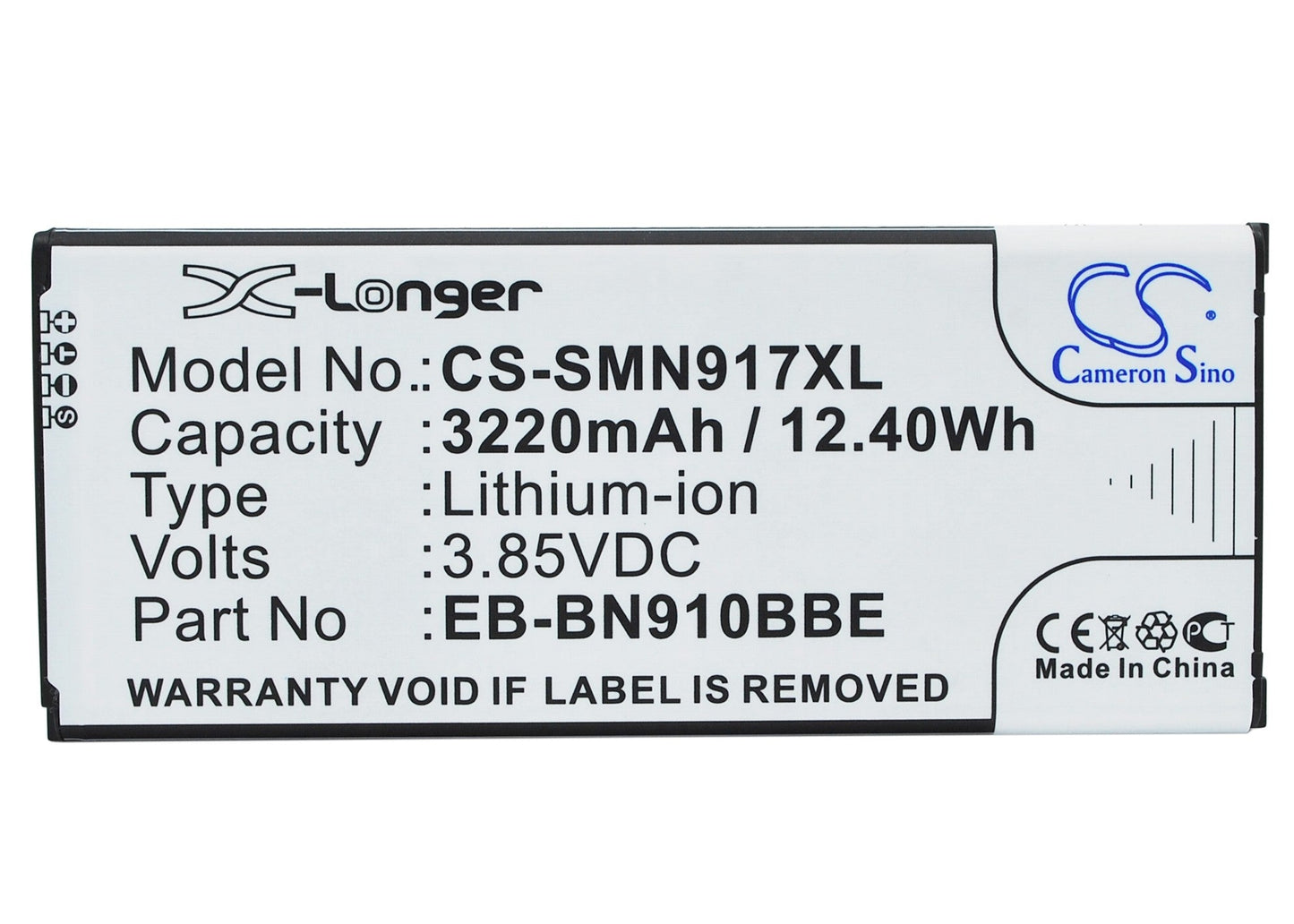 Replacement Battery for Samsung  Galaxy Note 4 – Mobile, SmartPhone – 3220mAh / 12.40Wh / 3.85V