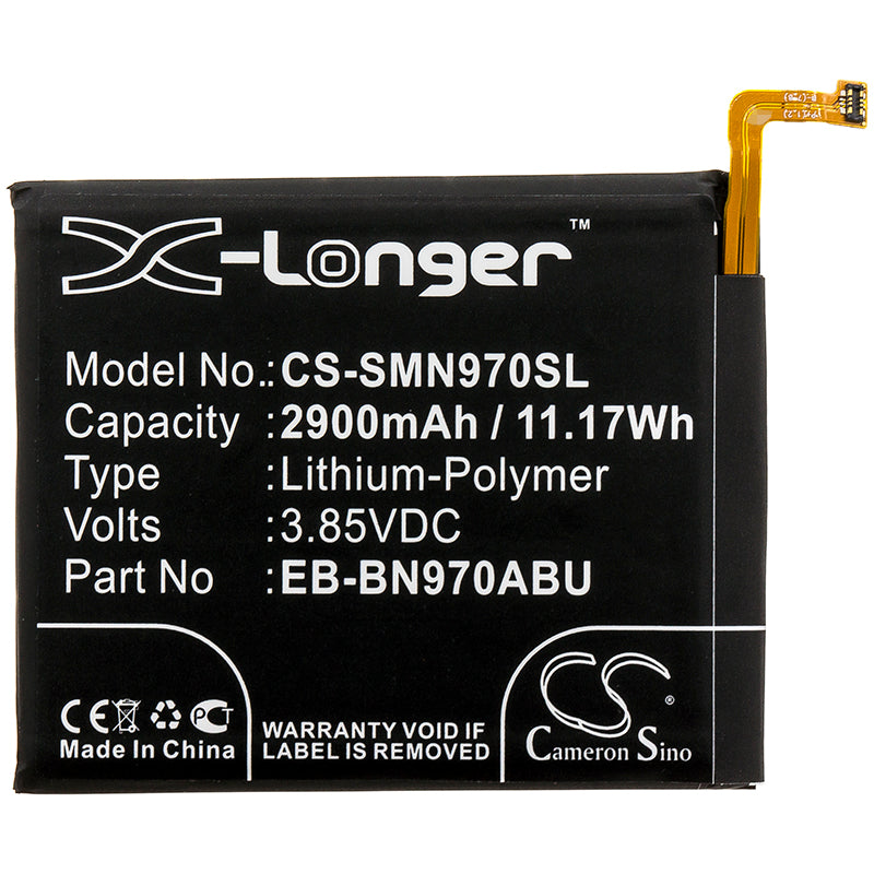 Replacement Battery for Samsung  Galaxy Note 10 – Mobile, SmartPhone – 2900mAh / 11.17Wh / 3.85V