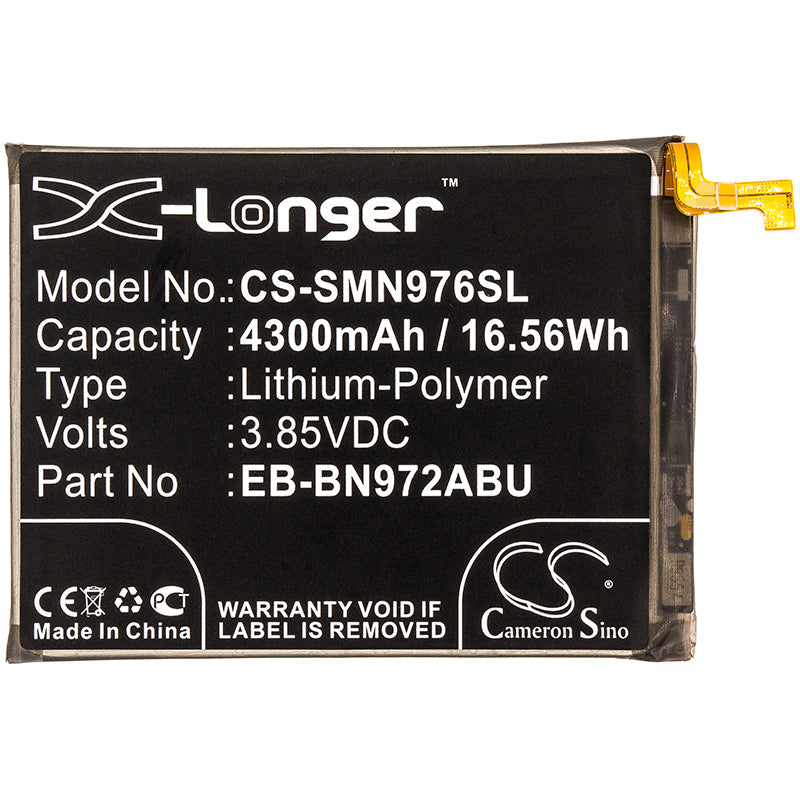 Replacement Battery for Samsung  Galaxy Note 10 Plus – Mobile, SmartPhone – 4300mAh / 16.56Wh / 3.85V