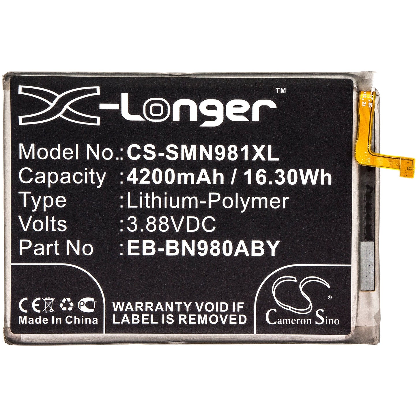 Replacement Battery for Samsung  Galaxy Note 20 – Mobile, SmartPhone – 4200mAh / 16.30Wh / 3.88V