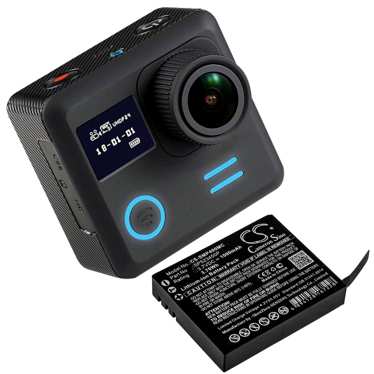 Replacement Battery for Supremo 4k plus – Camera – 1000mAh / 3.7V