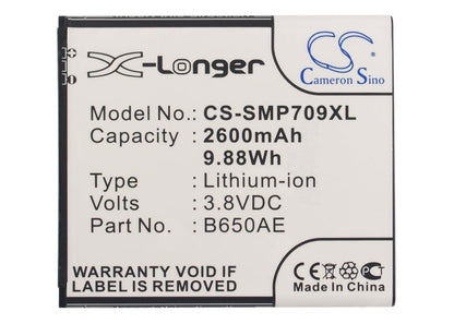Replacement Battery for Samsung  Galaxy Beam 2 – Mobile, SmartPhone – 2600mAh/9.88Wh / 3.8V