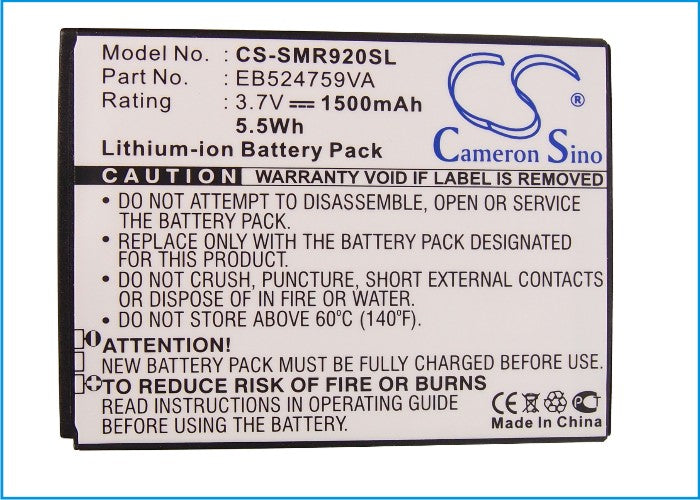 Replacement Battery for AT&T  Focus S – Mobile, SmartPhone – 1500mAh / 5.5Wh / 3.7V