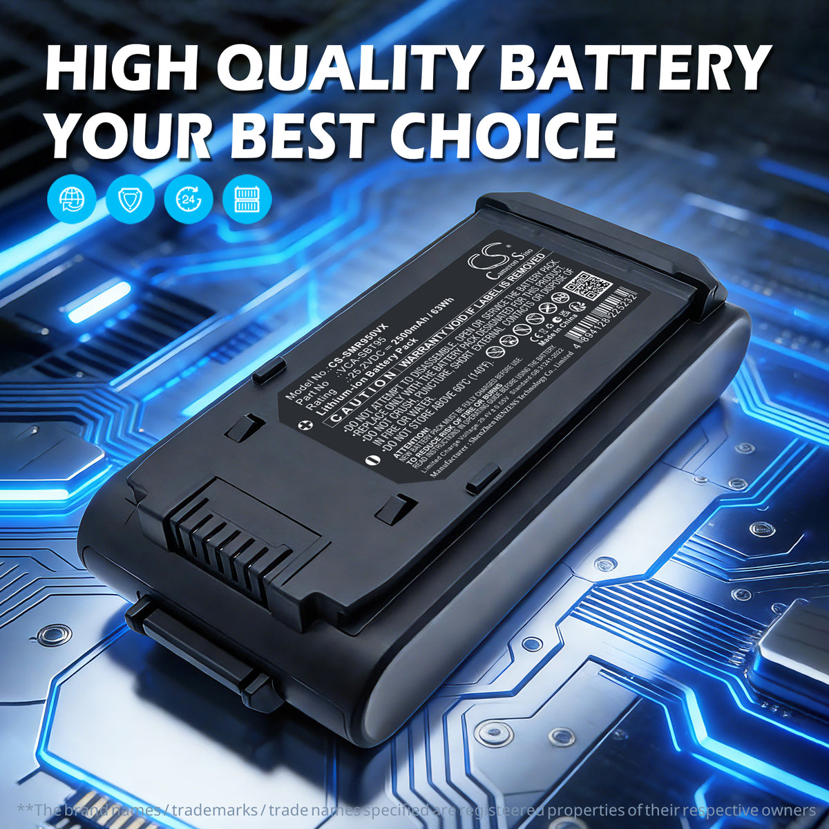 Replacement Battery for Samsung Jet 85 – Vacuum – 2500mAh / 25.2V