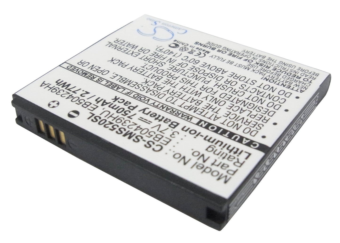 Replacement Battery for Samsung  GT-S5200 – Mobile, SmartPhone – 750mAh / 3.7V