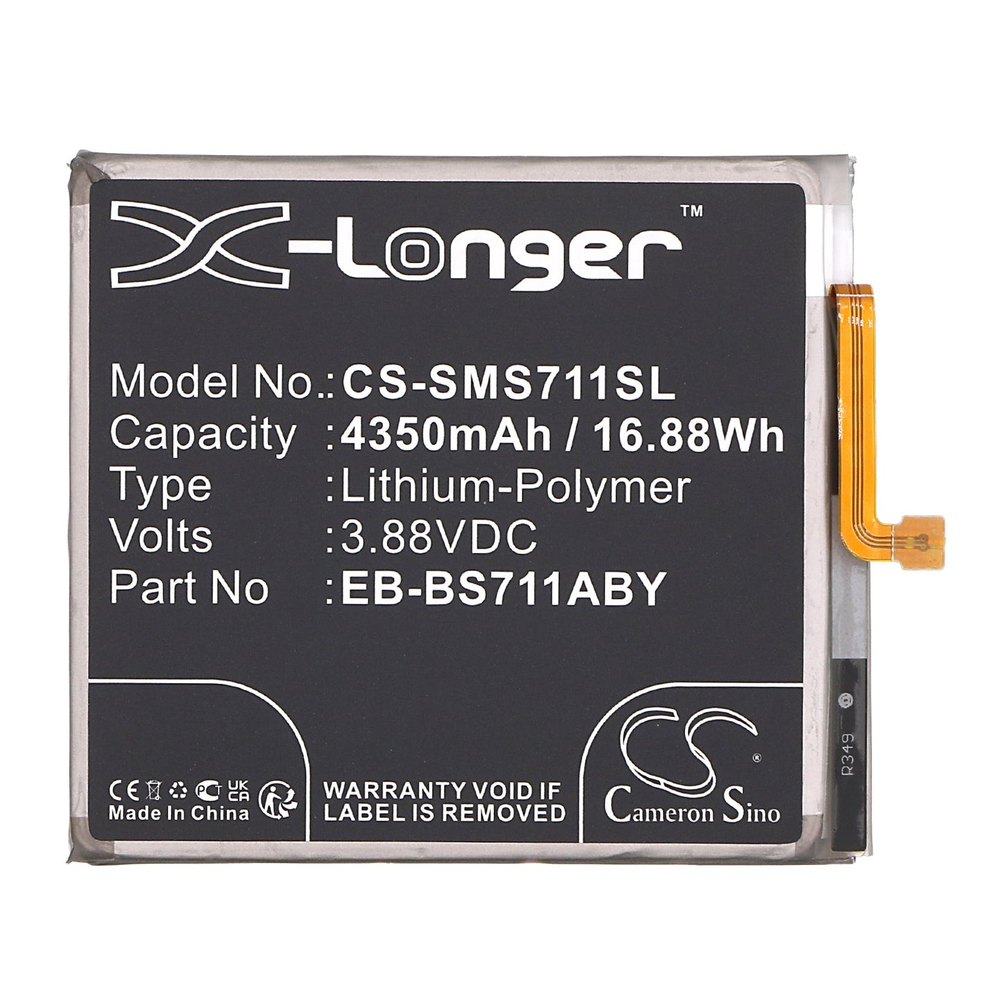 Replacement Battery for Samsung  Galaxy S23 FE – Mobile, SmartPhone – 4350mAh / 16.88Wh / 3.88V