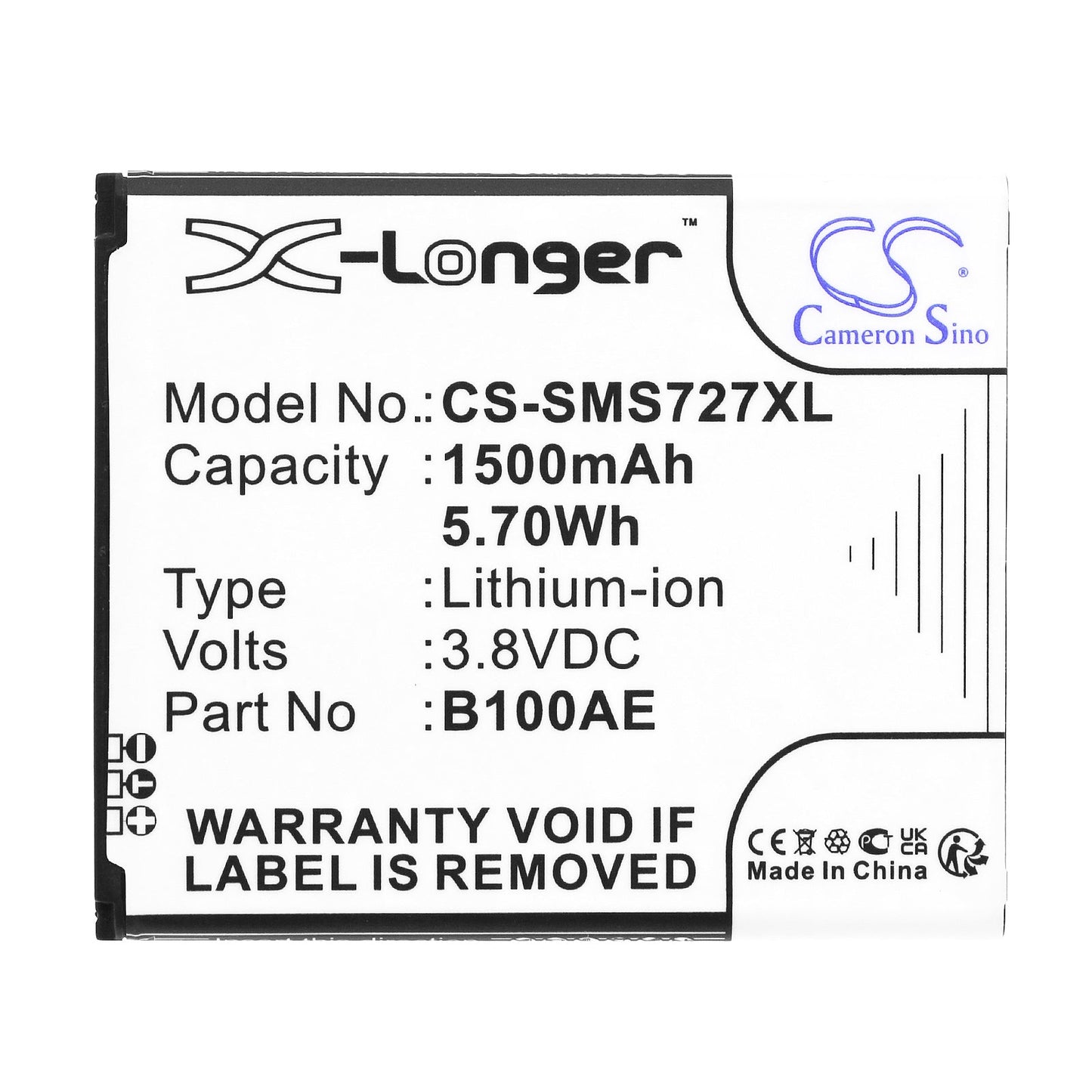 Replacement Battery for Samsung  Galaxy Ace 3 – Mobile, SmartPhone – 1500mAh / 5.70Wh / 3.8V