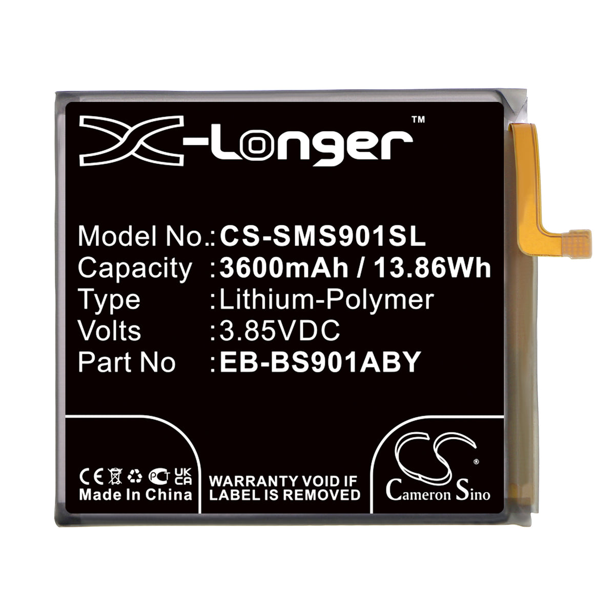 Replacement Battery for Samsung Galaxy S22 5G – Mobile, SmartPhone – 3600mAh / 3.85V