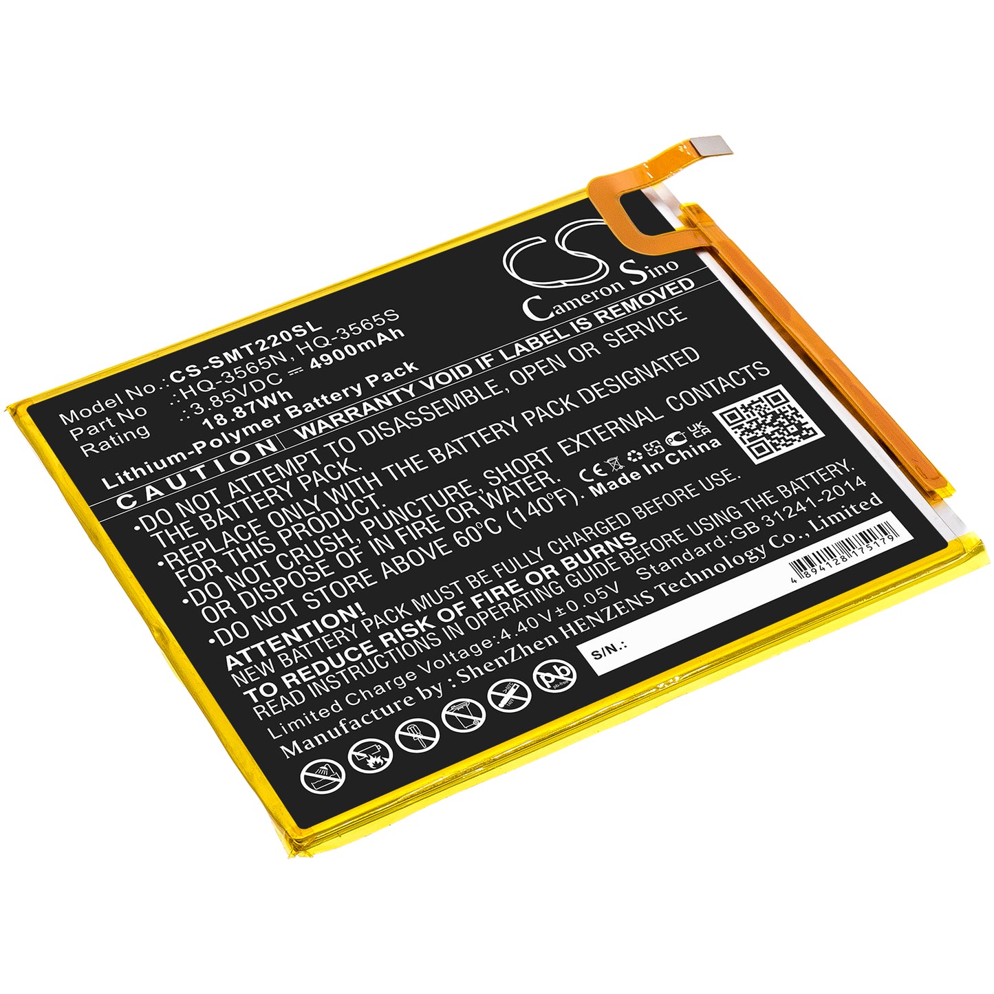 Replacement Battery for Samsung Galaxy Tab A7 Lite – Tablet – 4900mAh / 3.85V - image 1