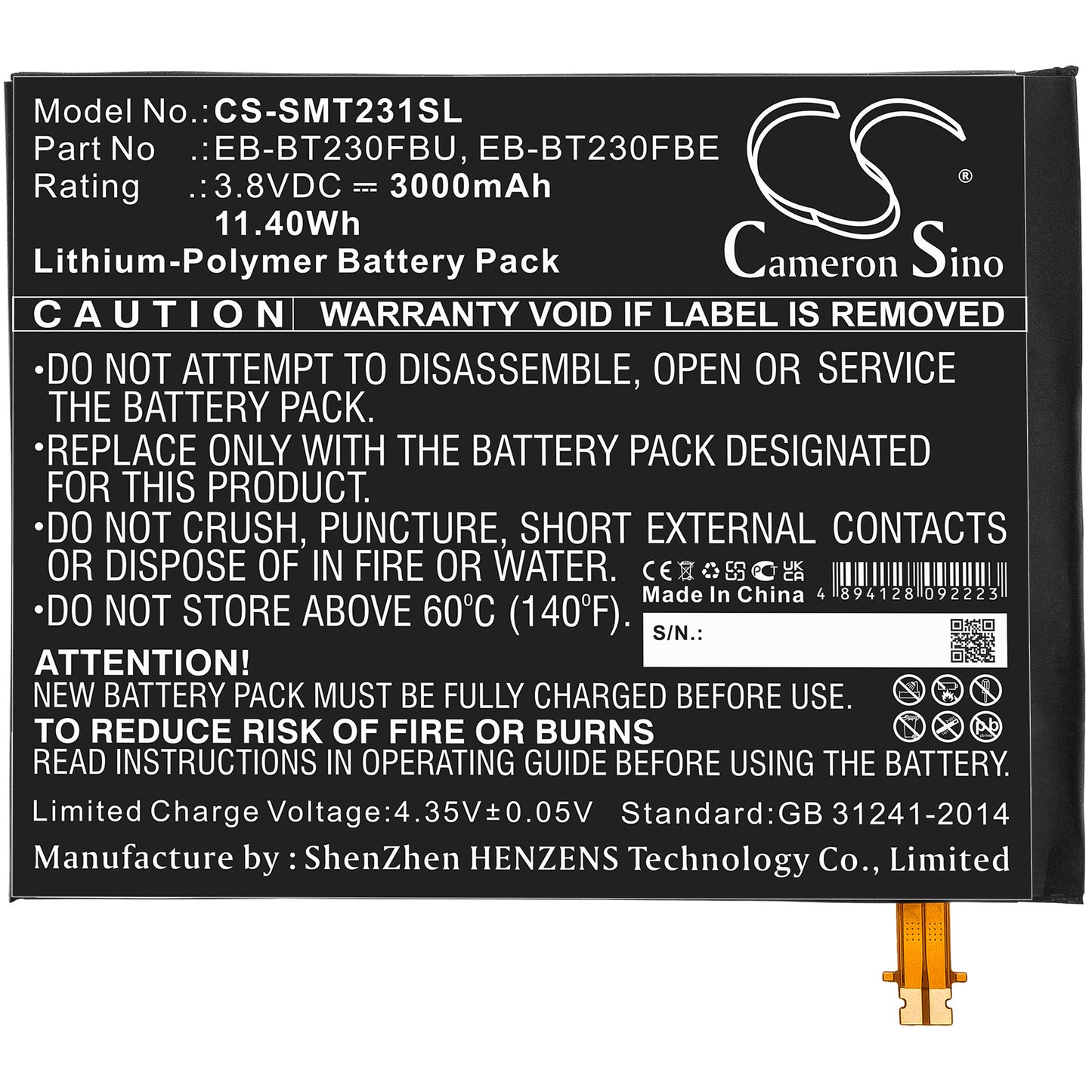 Replacement Battery for Samsung SM-T230NU – Tablet – 3000mAh / 3.8V - image 3