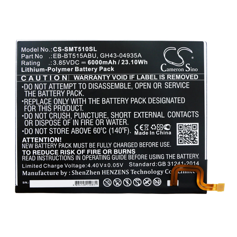 Replacement Battery for Samsung SM-T510 – Tablet – 6000mAh / 3.85V - image 3