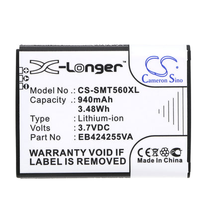 Replacement Battery for Samsung  Ch – Mobile, SmartPhone – 940mAh / 3.48Wh / 3.7V