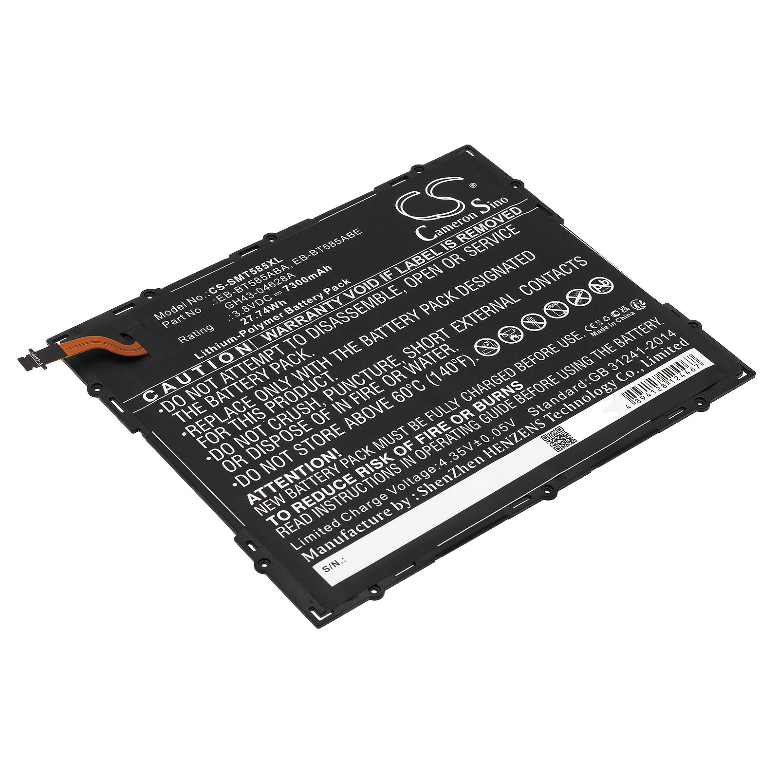 Replacement Battery for Samsung SM-T580 – Tablet – 7300mAh / 3.8V - image 1
