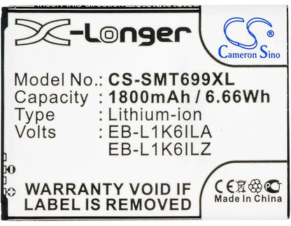 Replacement Battery for T-Mobile  Galaxy Stratosphere 2 – Mobile, SmartPhone – 1800mAh/6.66Wh / 3.7V