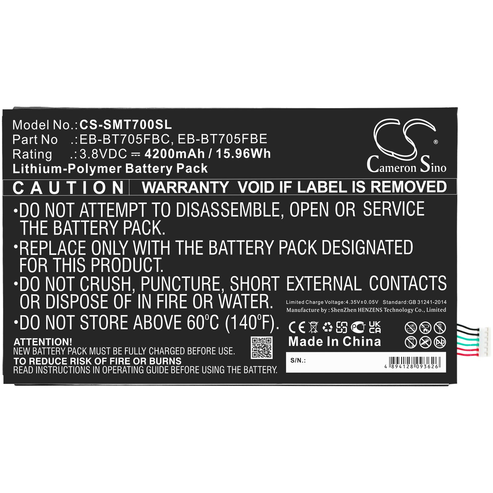 Replacement Battery for Samsung Galaxy Tab S 8.4 – Tablet – 4200mAh / 3.8V - image 3