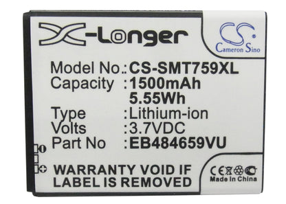 Replacement Battery for Samsung  Ancora – Mobile, SmartPhone – 1500mAh / 5.55Wh / 3.7V