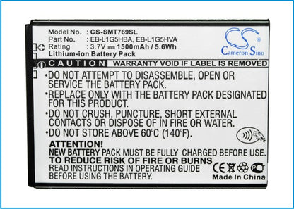 Replacement Battery for T-Mobile  Galaxy S Blaze 4G – Mobile, SmartPhone – 1500mAh/5.55Wh / 3.7V