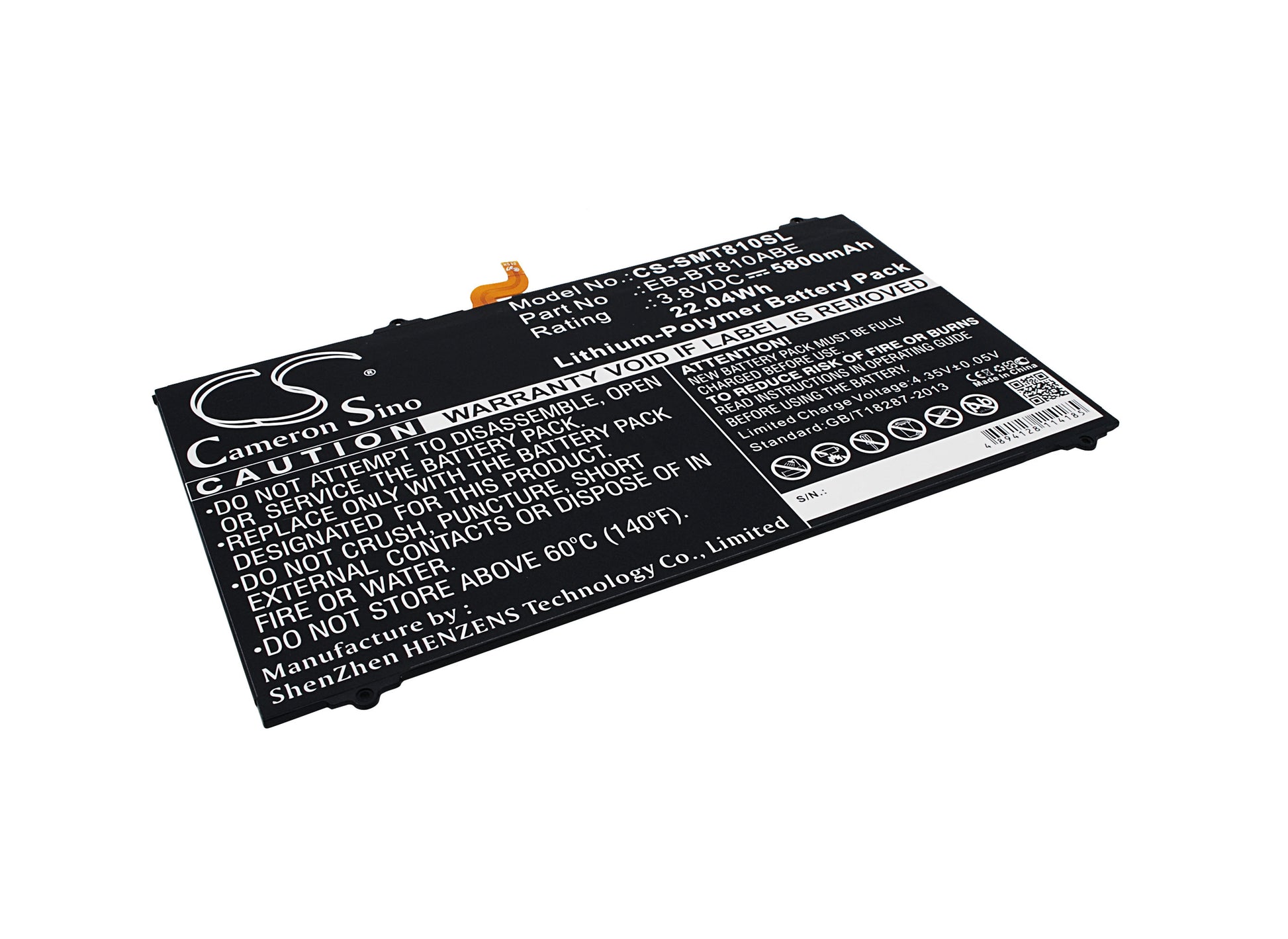 Replacement Battery for Samsung SM-T810 Galaxy Tab S2 9.7 WiFi – Tablet – 5800mAh / 3.8V - image 1