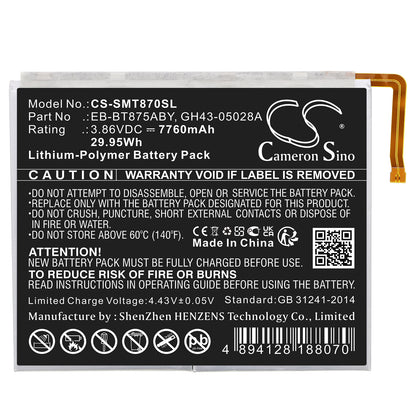 Replacement Battery for Samsung SM-T870 – Tablet – 7760mAh / 3.86V - image 3