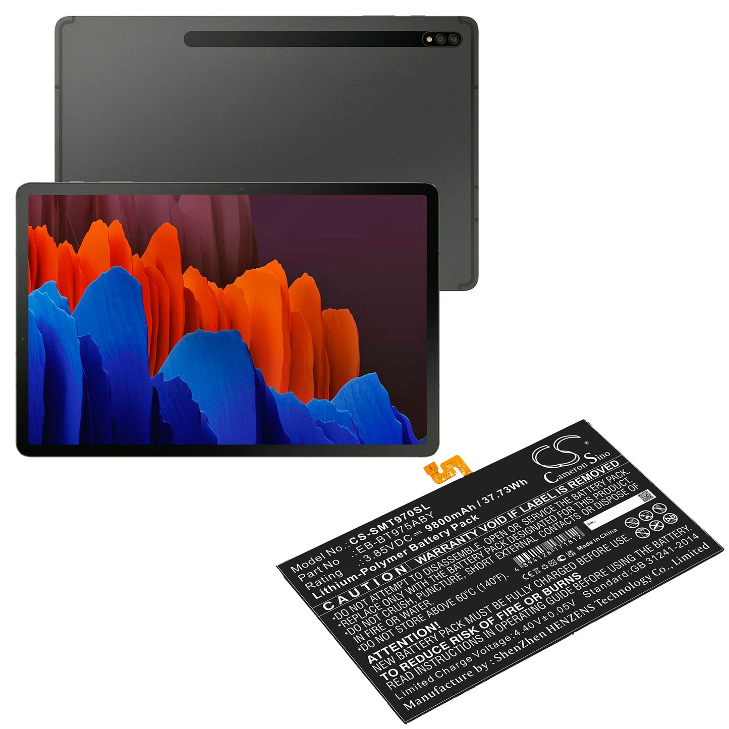 Replacement Battery for Samsung Galaxy Tab S7 Plus 12.4 – Tablet – 9800mAh / 3.85V - image 5