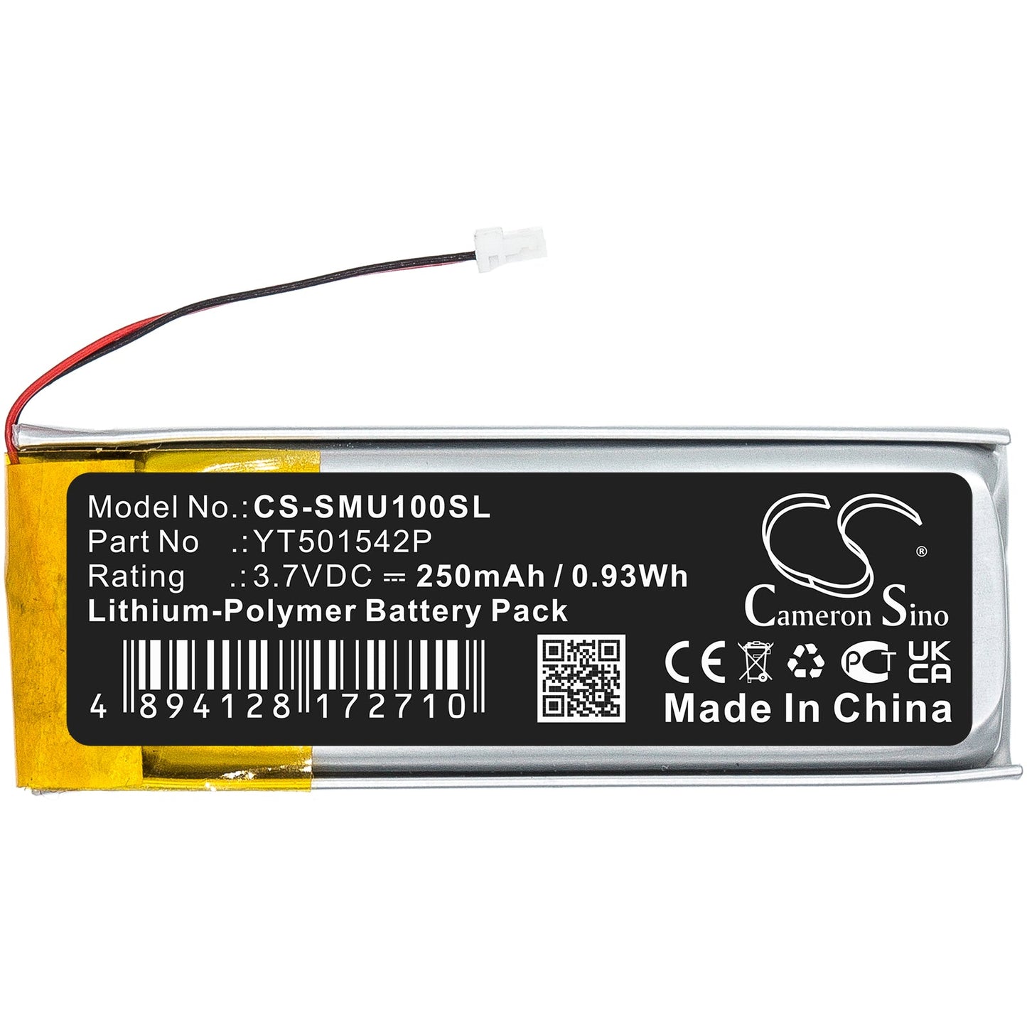 Replacement Battery for Sena  10U – Wireless Headset – 250mAh / 0.93Wh / 3.7V