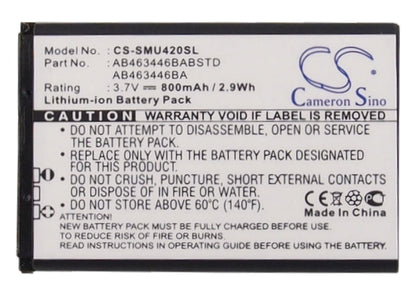 Replacement Battery for Samsung  Axle – Mobile, SmartPhone – 800mAh / 2.96Wh / 3.7V