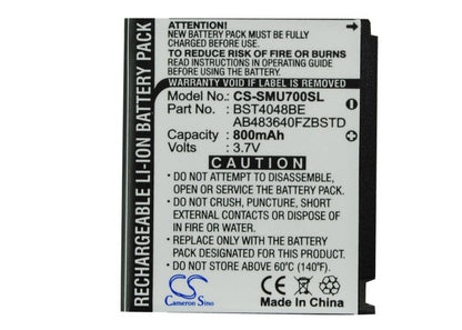 Replacement Battery for Samsung  GT-S5230 – Mobile, SmartPhone – 800mAh / 2.96Wh / 3.7V