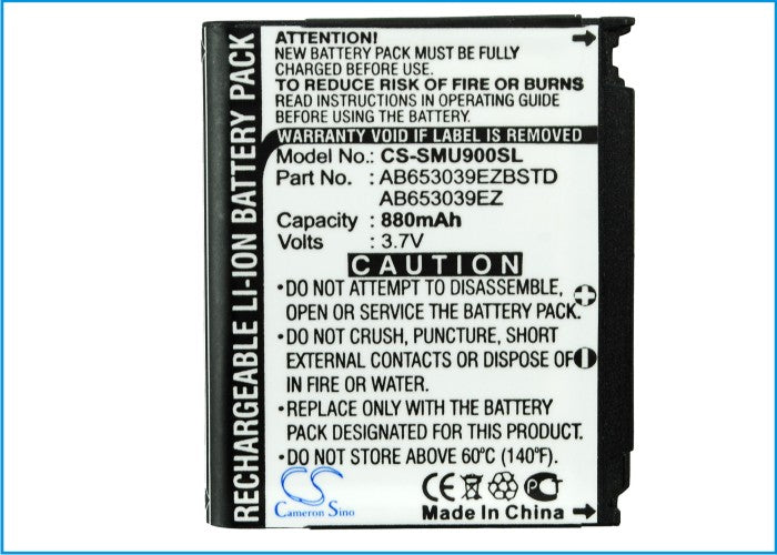 Replacement Battery for Samsung SGH-U900 – Mobile, SmartPhone – 880mAh / 3.7V - image 5