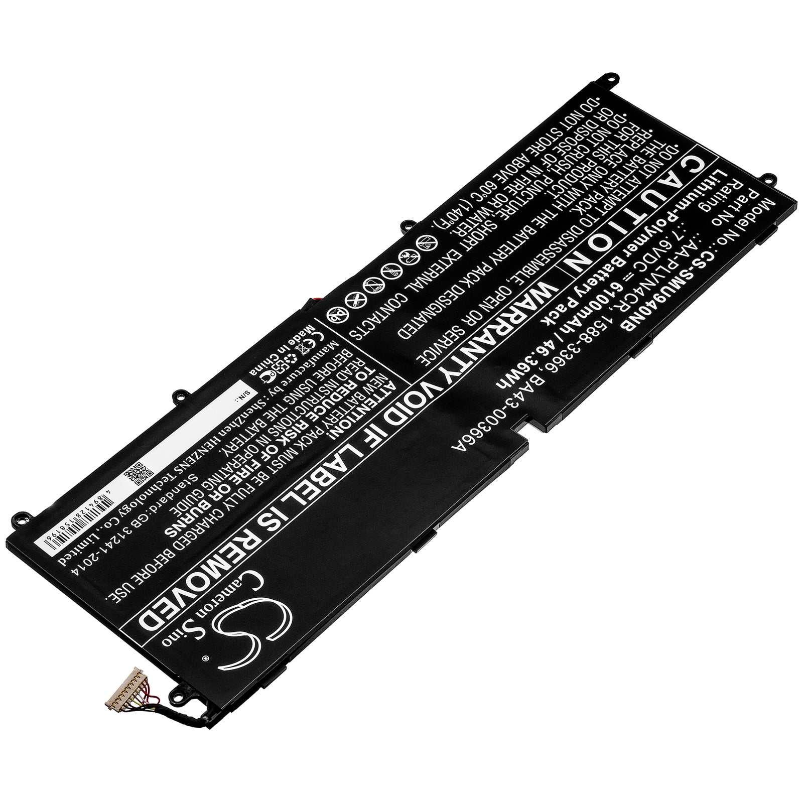 Replacement Battery for Samsung Ultrabook 940X3G – Notebook, Laptop – 6100mAh / 7.6V - image 2