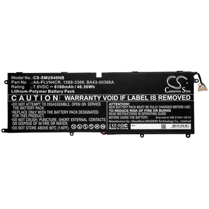 Replacement Battery for Samsung Ultrabook 940X3G – Notebook, Laptop – 6100mAh / 7.6V - image 3