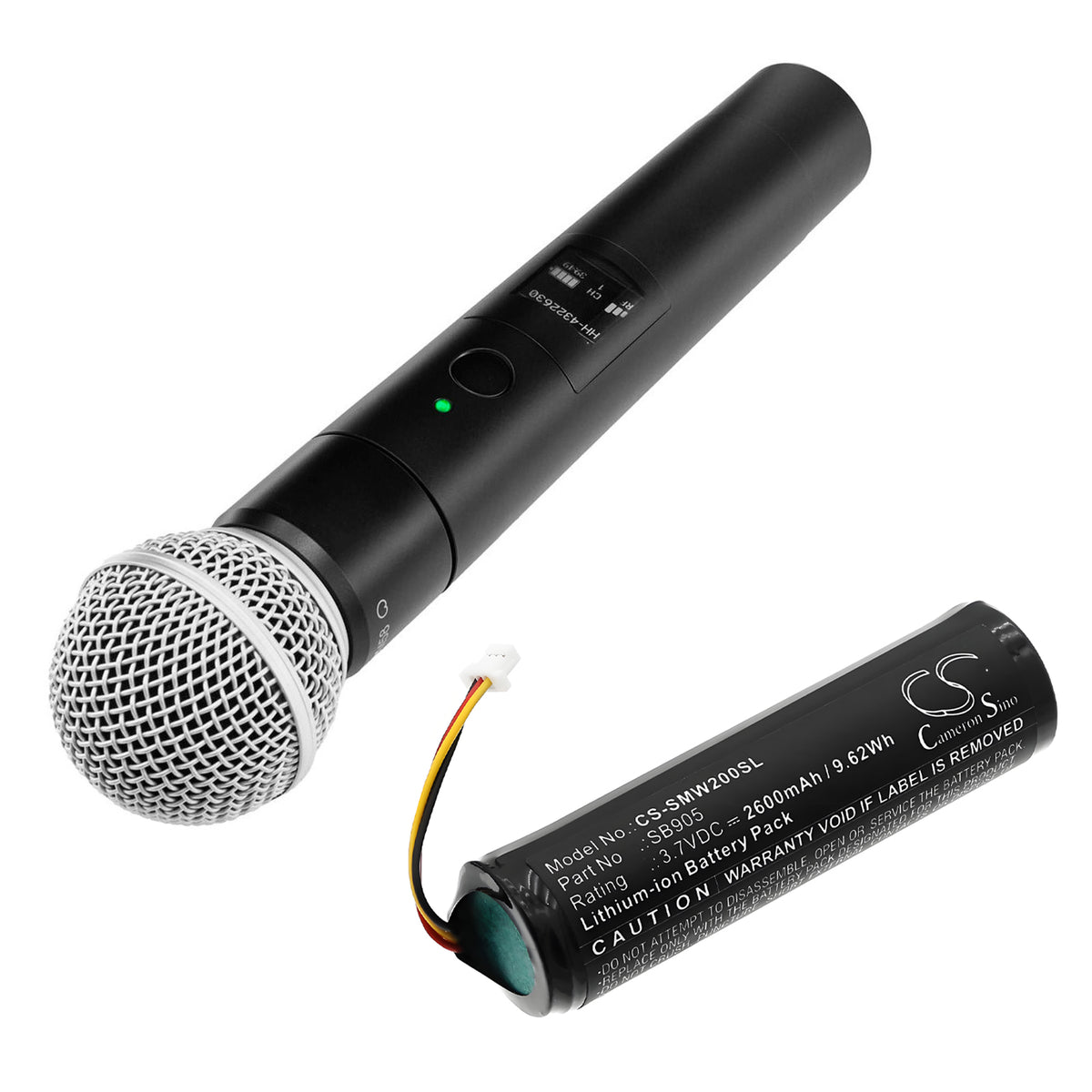 Replacement Battery for Shure MXW Handheld Transmitter – Transmitters & Receiver – 2600mAh / 3.7V
