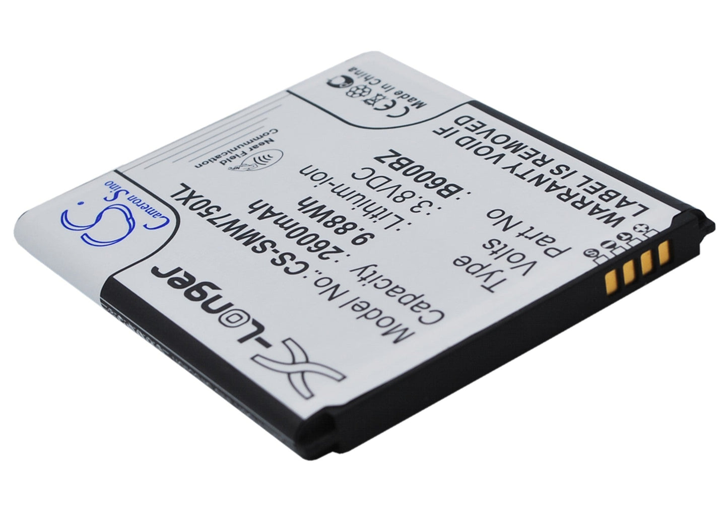 Replacement Battery for Samsung  Ativ SE – Mobile, SmartPhone – 2600mAh / 9.88Wh / 3.8V
