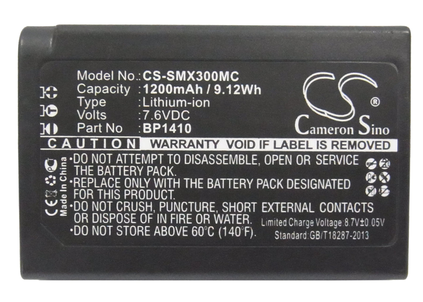 Replacement Battery for Samsung  NX30 – Camera – 1200mAh / 9.12Wh / 7.6V
