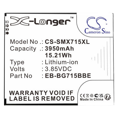 Replacement Battery for Samsung  Galaxy Xcover Pro – Mobile, SmartPhone – 3950mAh / 15.21Wh / 3.85V