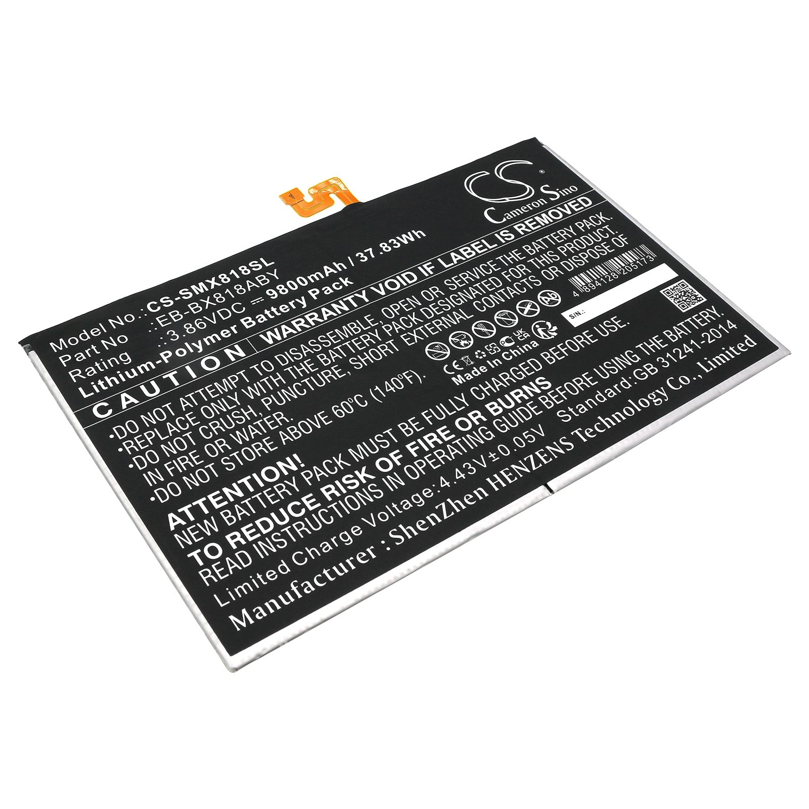 Replacement Battery for Samsung SM-X816N – Tablet – 9800mAh / 3.86V - image 1
