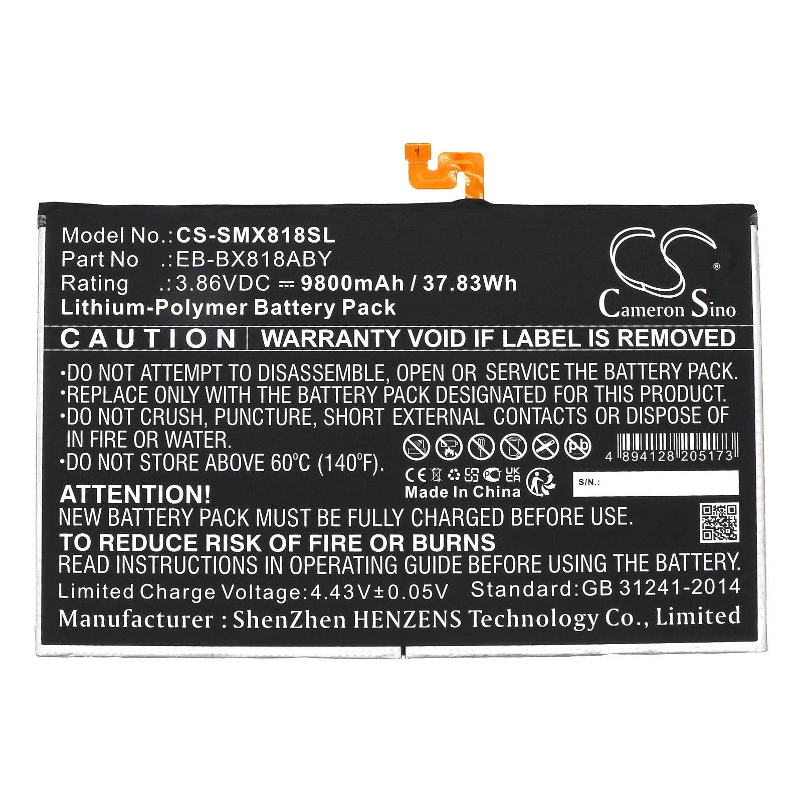 Replacement Battery for Samsung SM-X816N – Tablet – 9800mAh / 3.86V - image 3