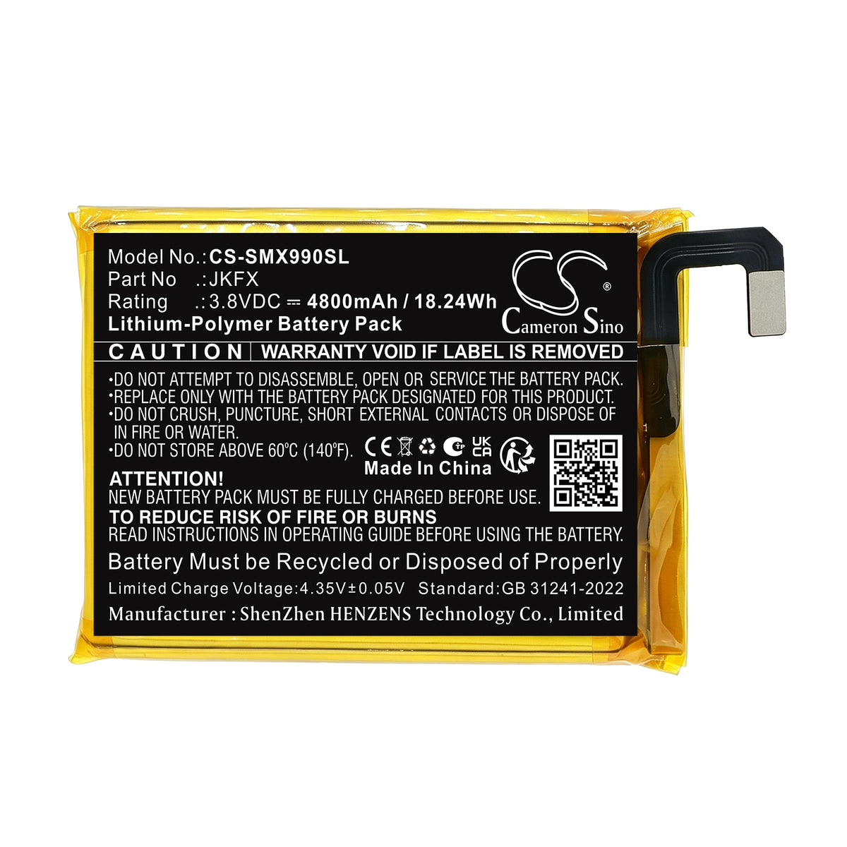 Replacement Battery for Sunmi X9 – Payment Terminal – 4800mAh / 3.8V