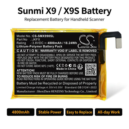 Replacement Battery for Sunmi X9 – Payment Terminal – 4800mAh / 3.8V